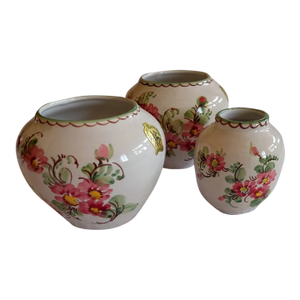 1980s Ulmer Keramic of West Germany 3 Piece Ceramic Vase