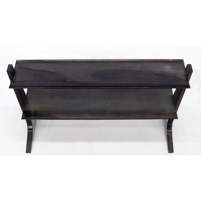 Mid 20th Century Two-Tier Custom Height Gloss Finish Free Standing Shelf For Sale - Image 4 of 9