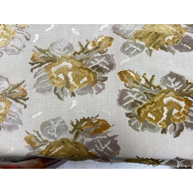 Hollywood Regency 7 Yards of Cut Velvet Floral Upholstery Fabric For Sale - Image 3 of 6