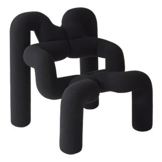Terje Ekstrom, Post Modern "Ekstrem" Chair, Steel and Foam With Wool Knitted Upholstery, 1980's For Sale