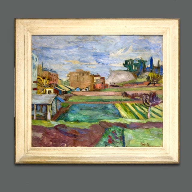 Aldo Natili, 1940s Italian Signed Fauve Style Landscape Oil on Canvas Painting, Oil on Canvas For Sale - Image 12 of 12