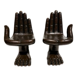 Pair of “Hand & Foot” Surrealist Boudoir Chairs For Sale