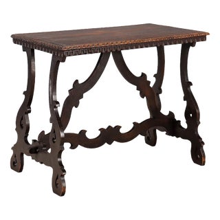 Small Walnut Refectory Table For Sale