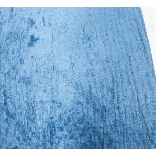 Modern Modern Blue Hand-Knotted Silk Runner by Doris Leslie Blau For Sale - Image 3 of 7