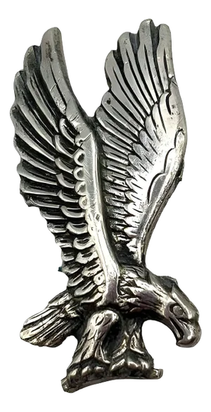1980s Sterling Silver American Bold Eagle Lapel Pin Badge