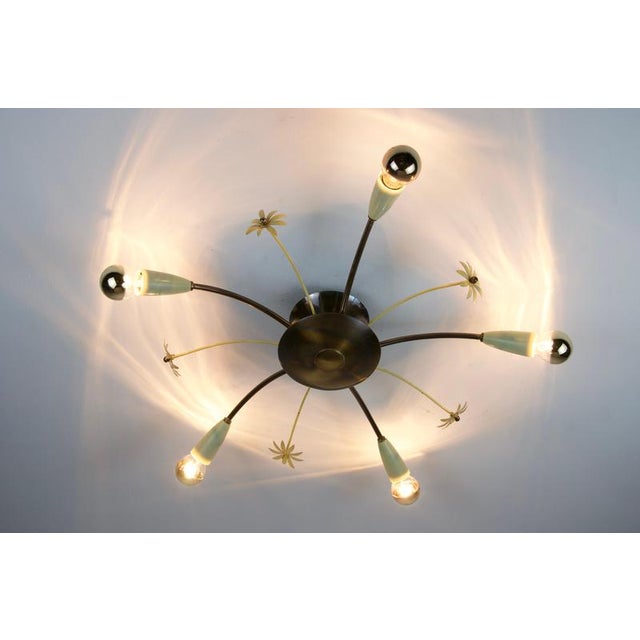 Mid-Century Modern German Brass Sputnik Chandelier, 1950s For Sale - Image 11 of 12