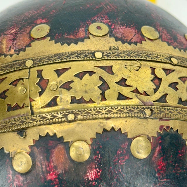 French Antique Bowling Ball With Brass Decoration For Sale - Image 10 of 12