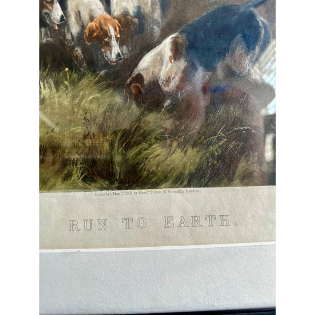 Red Pair Antique Alfred Charles Havell Fox Hunting Engravings, Framed For Sale - Image 8 of 12