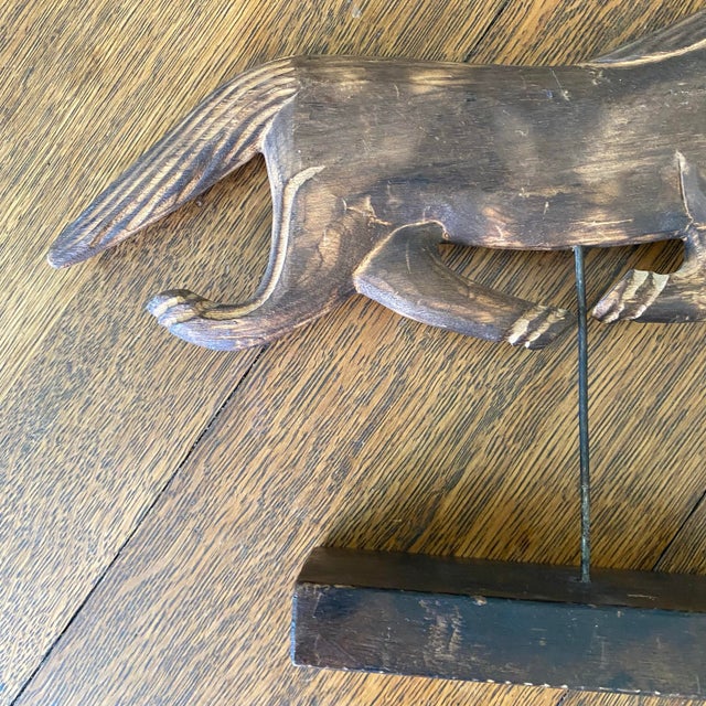 Vintage Hand Carved Wooden Folk Art Horse on Base For Sale - Image 11 of 11