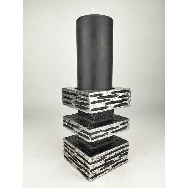 Brutalist Aluminum Candlestick, 1970 For Sale - Image 6 of 13