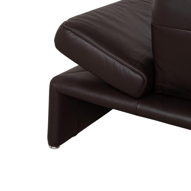 Raoul Leather Corner Sofa and Ottoman in Brown with Manual Function by Koinor, Set of 2 For Sale - Image 11 of 18