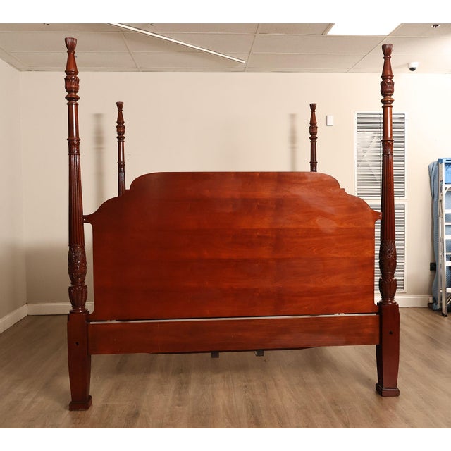 Councill King Size Mahogany Poster Bed Frame For Sale - Image 16 of 18