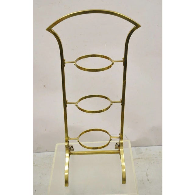 Mid 20th Century Vintage Italian Brass Mid Century Modern 3 Tier Muffin Stand For Sale In Philadelphia - Image 6 of 10