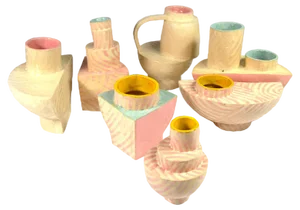 Modern Pottery Sculptural Set by Joanna Wysocka, Set of 7