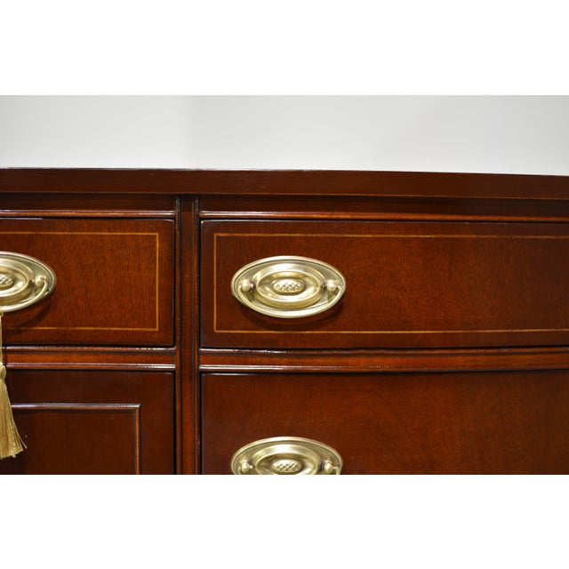 Wood Mid-Century Federal Style Serpentine Buffet by Bassett Furniture For Sale - Image 7 of 14