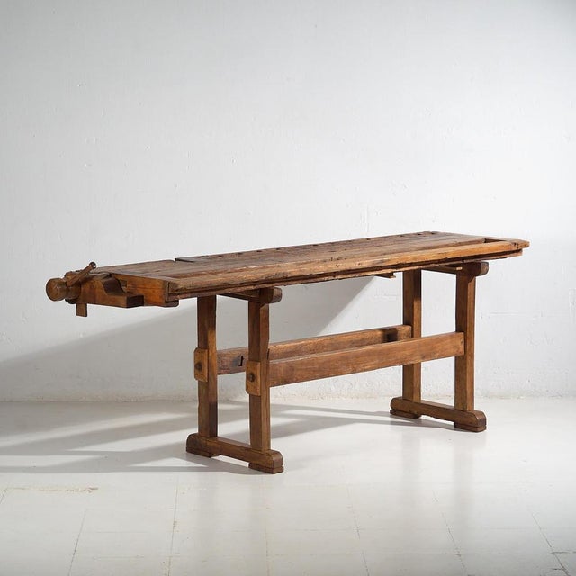 Elm Carpenter's Table, 1920s For Sale - Image 17 of 17