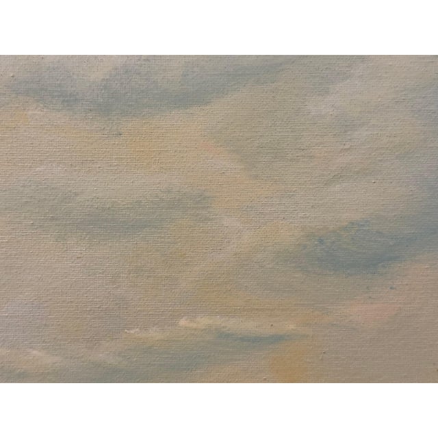 Green Golden haze settles on calm waters, holding a cottage in quiet reverie 1975 Circa For Sale - Image 8 of 18