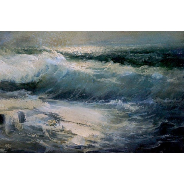 Oil Painting Night Sea Zebek Vladimir Evgenievich For Sale - Image 4 of 10