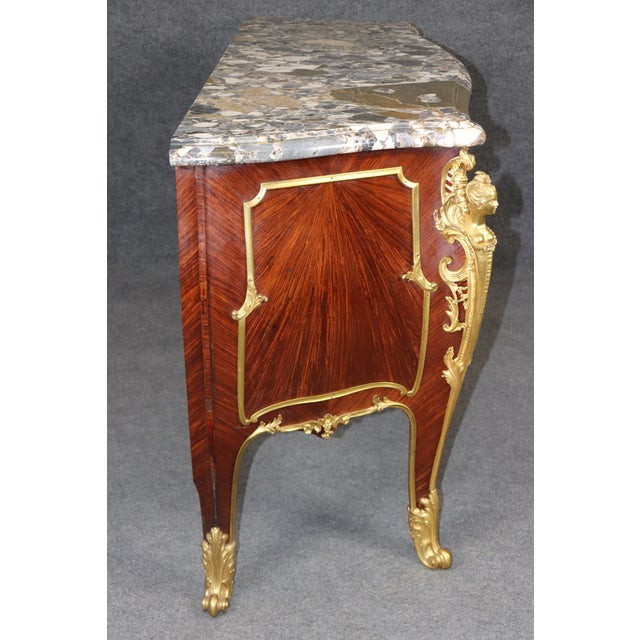 Palatial 19th C. Louis XV Bronze Mounted Figural Marble Top Commode by Rosel For Sale - Image 14 of 15