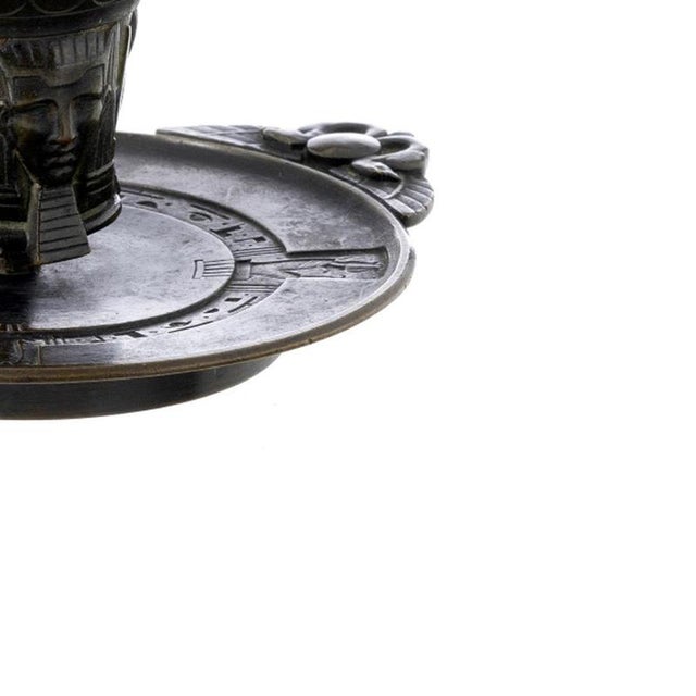 Bronze Candlestick with Egyptian Figures, 19th Century For Sale - Image 5 of 6
