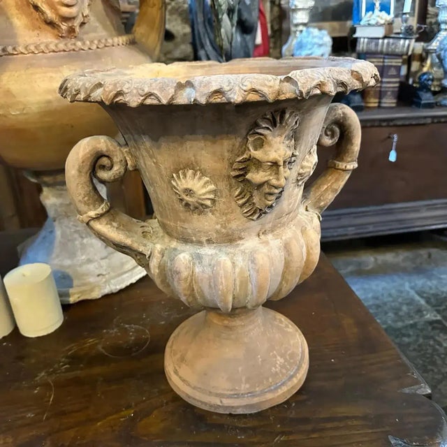 Brown 1900s Neoclassical Terracotta Italian Crater Vase For Sale - Image 8 of 12