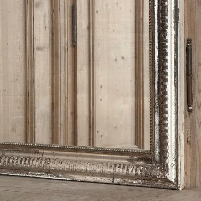 19th Century French Louis Philippe Silver Mirror For Sale - Image 12 of 14