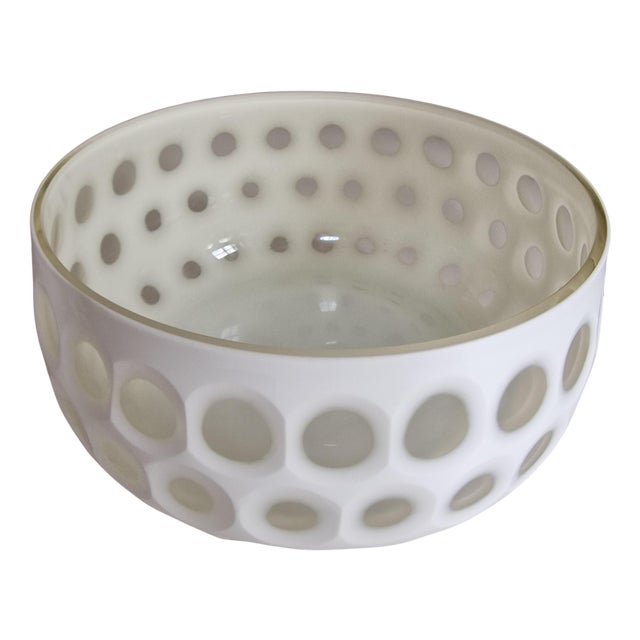 Vintage White Glass Bowl For Sale