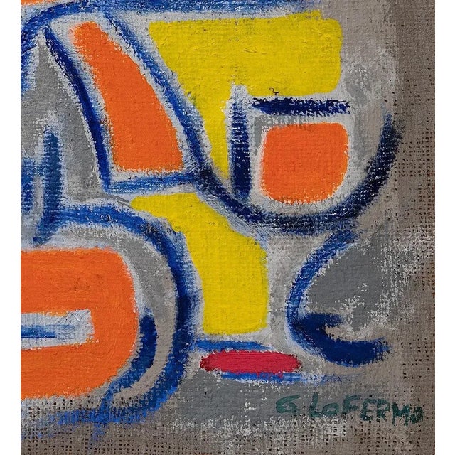 Orange Shape is an original artwork realized by Giorgio Lo Fermo (b. 1947) in 2015. Oil on canvas. Hand signed and dated...