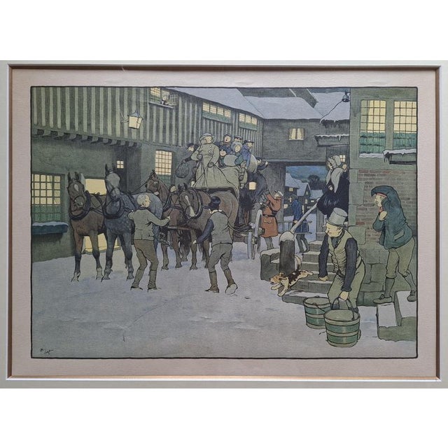 Cecil Aldin (1870-1935) It snowed on Christmas Eve, 1930 Framed color print Signed in the plate, lower left Visible...