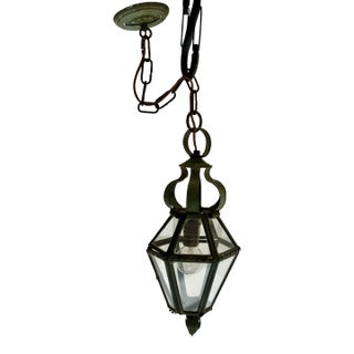 1930s Verdigris Hanging Lantern For Sale