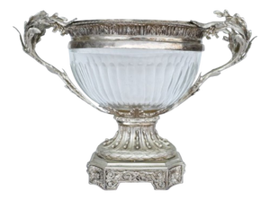 Victorian Sheffield Silver Plate Tureen in Cut Glass