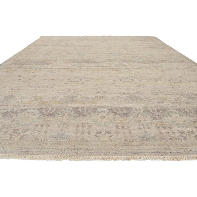 Contemporary Modern Distressed Rug With Vintage Style, 08'10 X 12'02 For Sale - Image 3 of 9