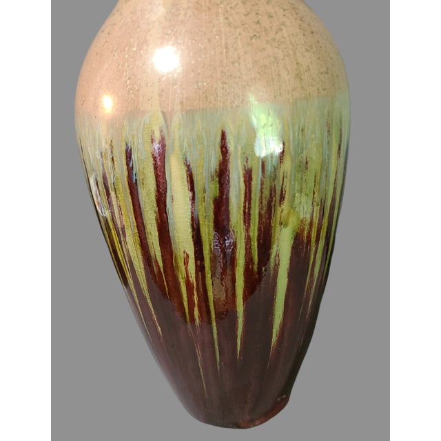 Mid-Century Modern Mid-Century Modern Style Ceramic Drip Glazed Earth Tone Vase For Sale - Image 3 of 8
