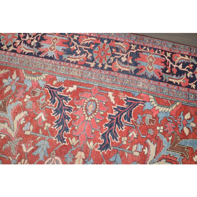 Antique Zabihi Collection Persian Heriz Rug - 8'8" x 12'2" For Sale - Image 10 of 11