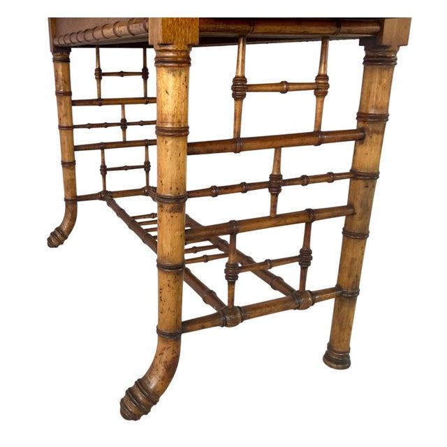 Ornamental & Decorative Materials R. J. Horner American Victorian Faux Bamboo Desk For Sale - Image 7 of 13