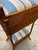 Wood Vintage Large Woven Wicker Double Compartment Standing Sewing Basket For Sale - Image 7 of 12