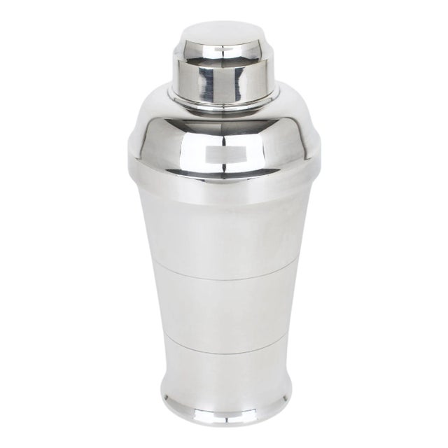 Art Deco Silver Plate Cocktail Shaker by Silversmith Saint Medard Paris For Sale