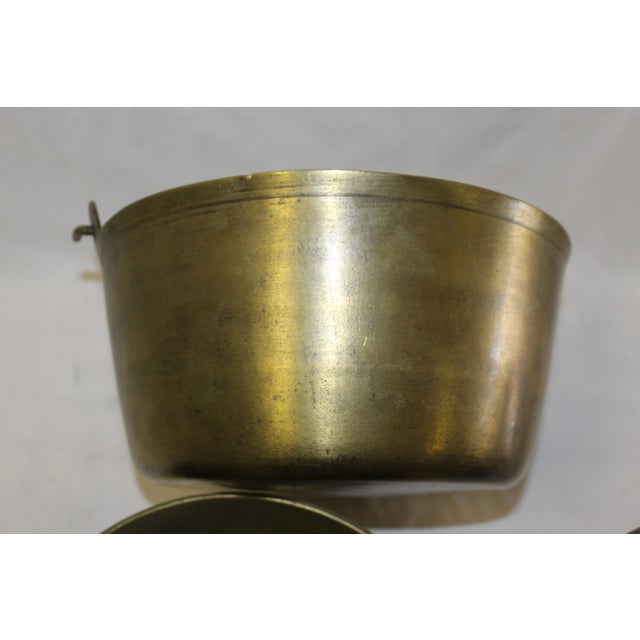 Antique Early 20th Century Brass Jam Pots, England - Set of 6 For Sale - Image 4 of 9