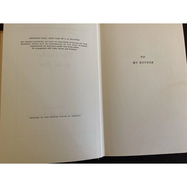 "The Catcher in the Rye" Novel by J. D. Salinger (1951) With Original Dust Jacket For Sale In Palm Springs - Image 6 of 12