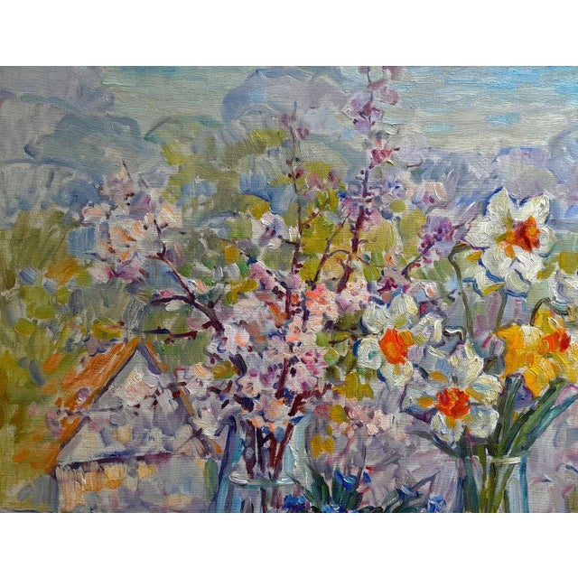 Oil Painting Morning Light and Petals Ivan Kovalenko For Sale - Image 4 of 5