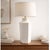 This striking vintage mid-century modern ceramic table lamp features a bold geometric faceted design in a clean white...