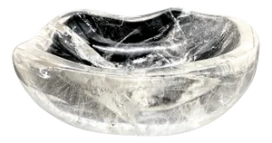 French Modern Carved Rock Crystal Diminutive Organic Bowl