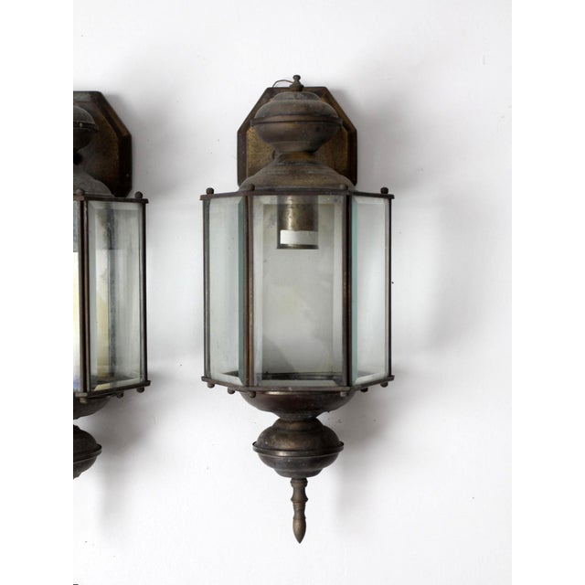 Vintage Outdoor Wall Lantern Sconces - a Pair For Sale - Image 9 of 11