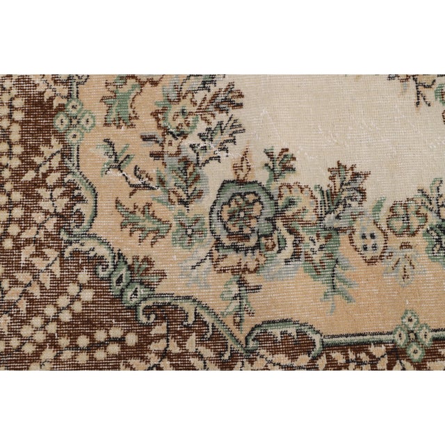1970s Vintage Floral Design Handmade Sparta Area Rug For Sale - Image 4 of 10