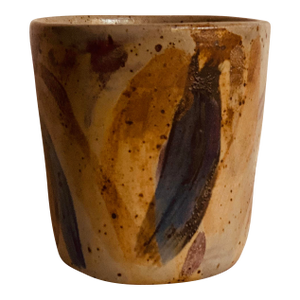 Hand-Painted Stoneware Vessel With Copper Glaze