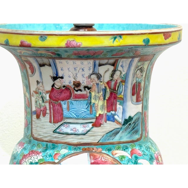 Early 19th Century Chinese Export Famille Rose (Fencai) Gu-Form, Now as a Lamp For Sale - Image 4 of 18