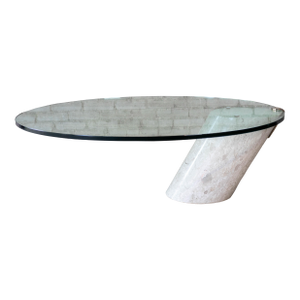 Vintage Ronald Schmitt 'K1000' Attr. Travertine Coffee Table, C. 1970s.
