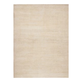 Rug & Kilim’s Modern Textural Oversized Rug With Striae of Beige - 12'x16' For Sale