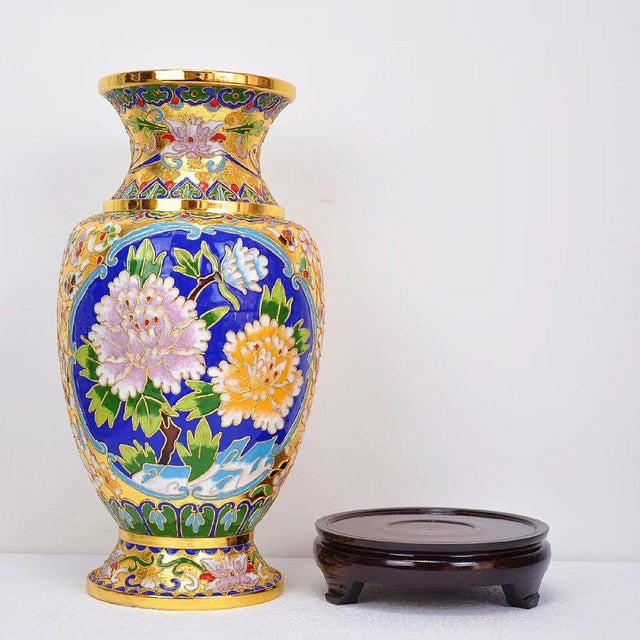Dimensions: Height 30 cm (11.8") | Total Height with Stand 33 cm (13") Width 20 cm (7.9") Material: Cloisonné Enamel on...