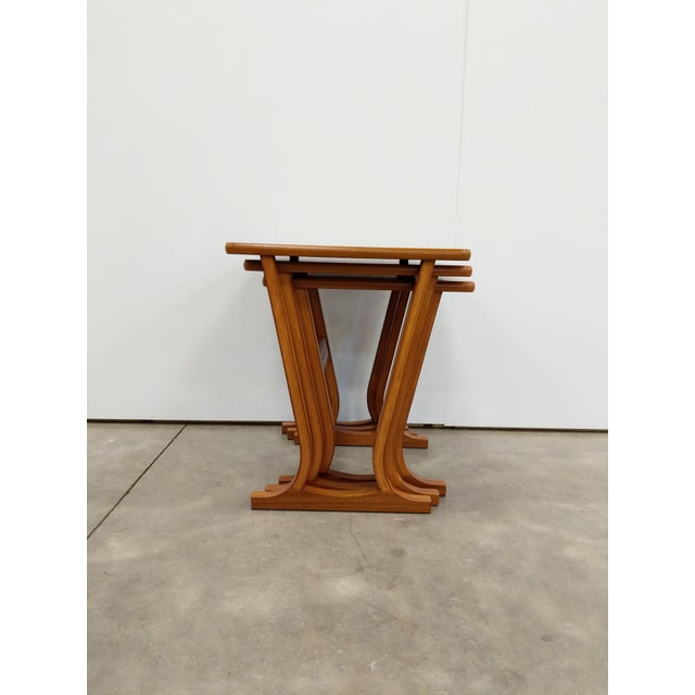 Mid-Century Modern Set of Vintage Mid Century Modern Teak Nesting Tables by Parker Knoll For Sale - Image 3 of 10